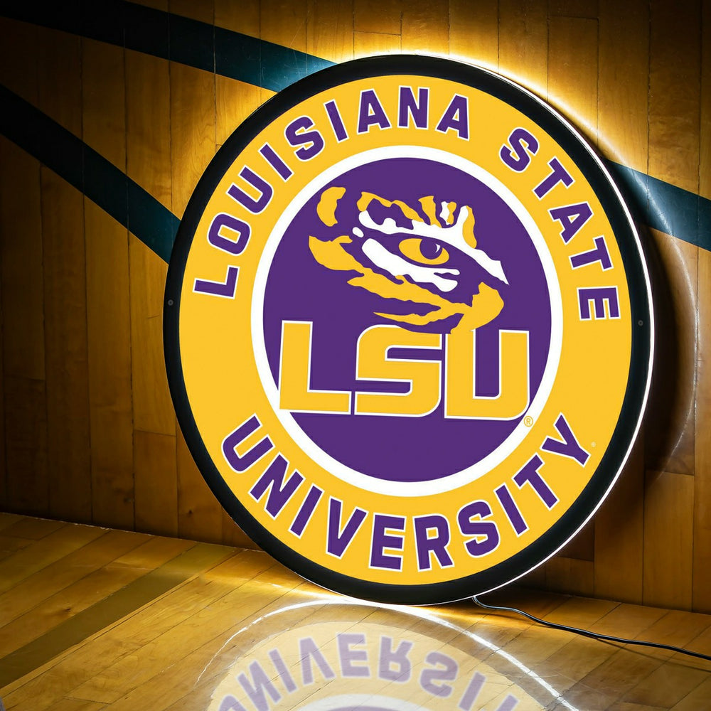 LED Wall Decor, Round, Louisiana State University, Collegiate, Home