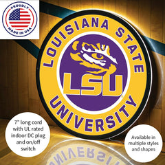 LED Wall Decor, Round, Louisiana State University, Collegiate, Home