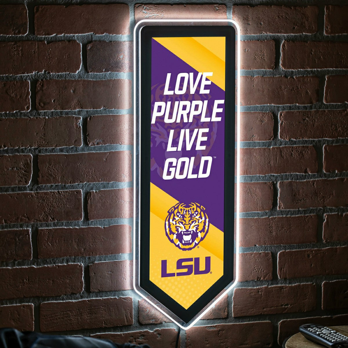 LED Wall Decor, Pennant, Louisiana State University, Collegiate, Home