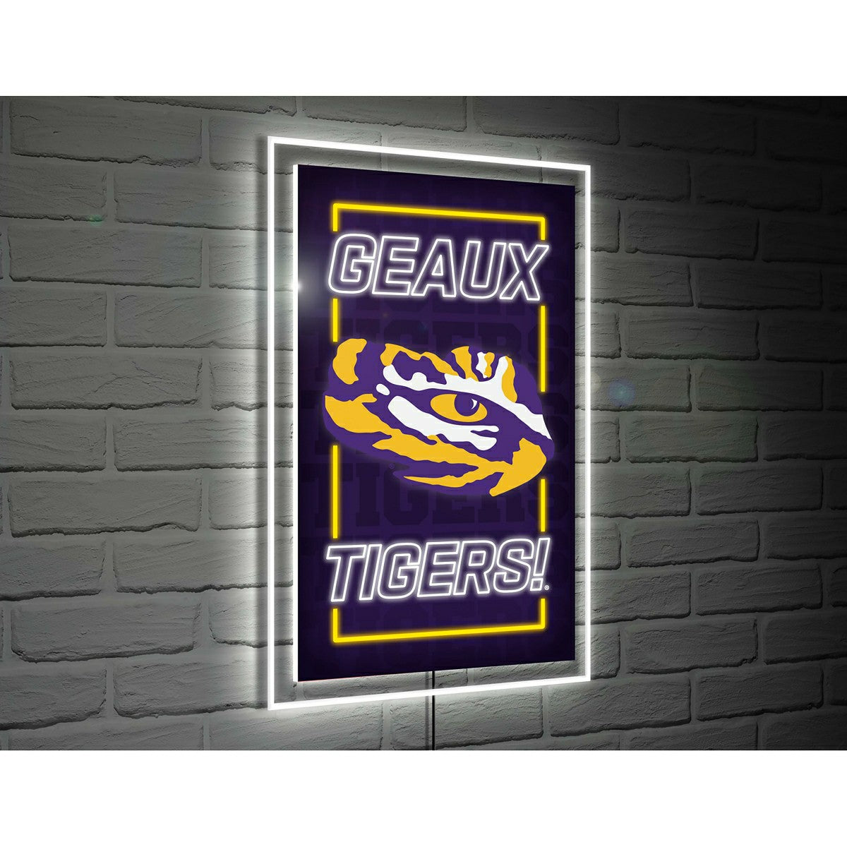 Louisiana State University College Rectangle Neolite LED Decor, Collegiate, Home