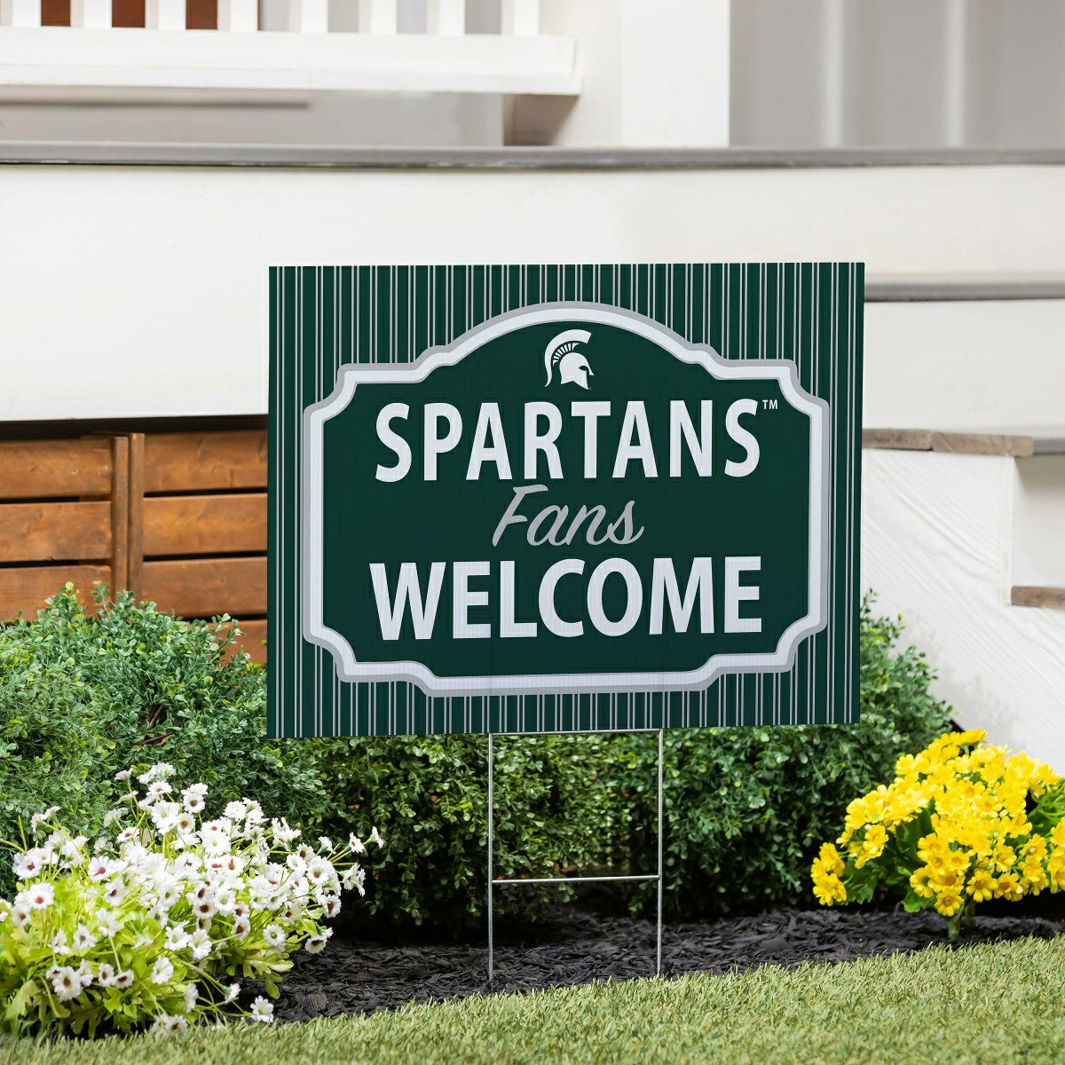 Michigan State University Coroplast Yard Sign, "Fans Welcome", Collegiate, Home