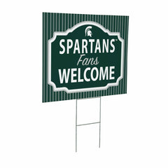 Michigan State University Coroplast Yard Sign, "Fans Welcome", Collegiate, Home