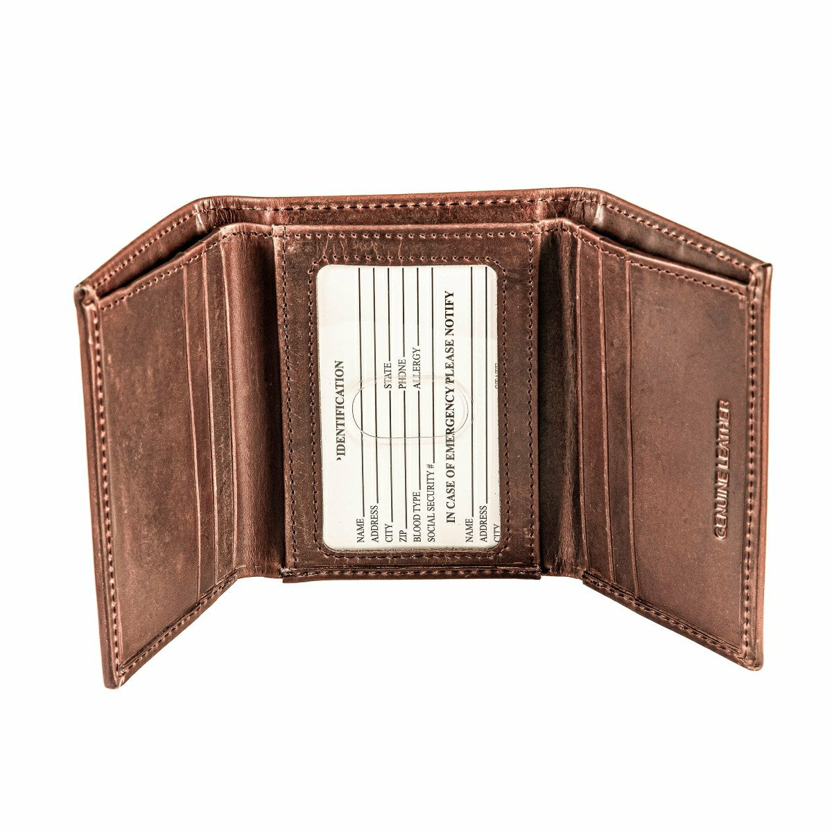 Michigan State, Tri-Fold Wallet, Brown, CH, 100% Genuine Leather, Collegiate, Home