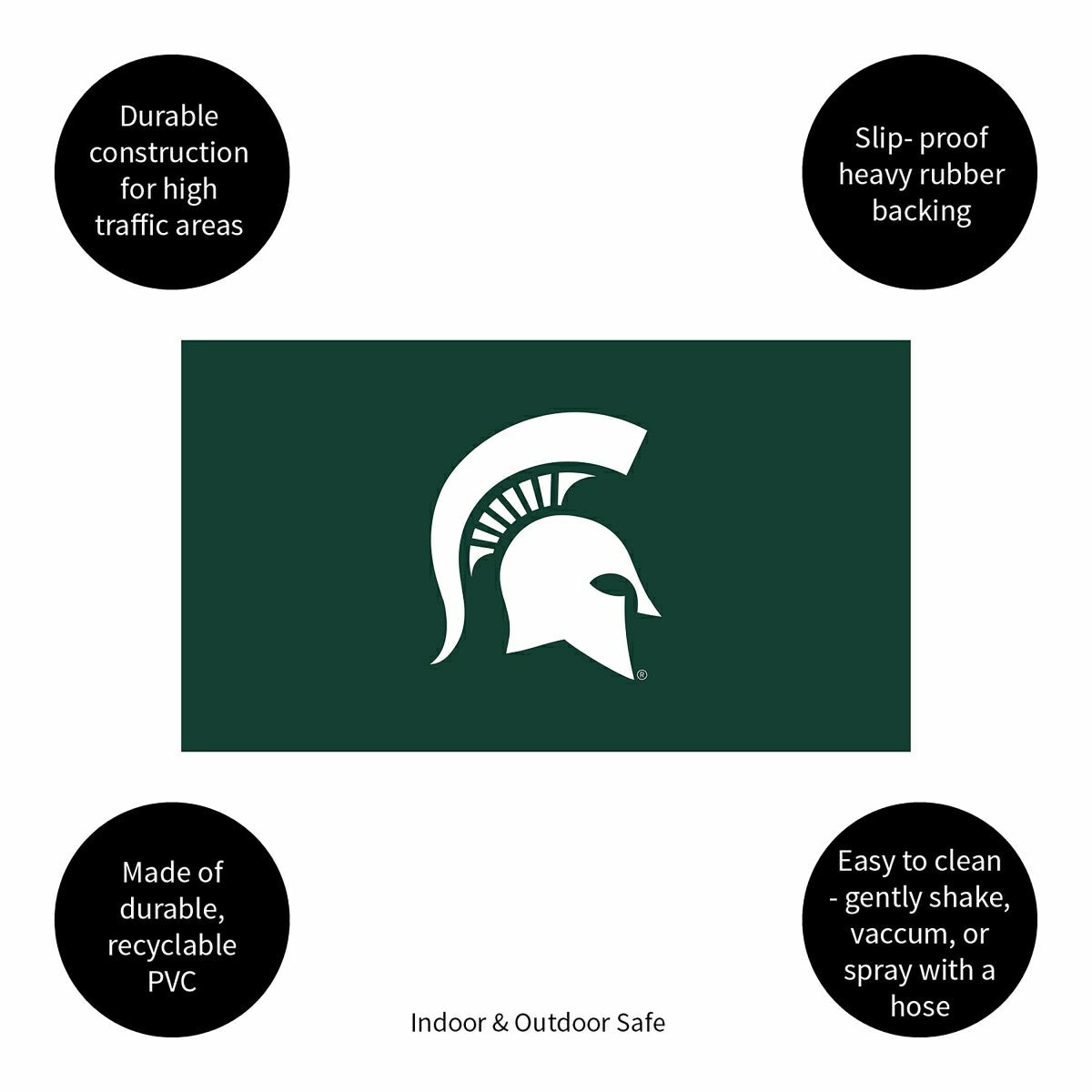 Full Color PVC Mat, 16" x 28", Michigan State University, Collegiate