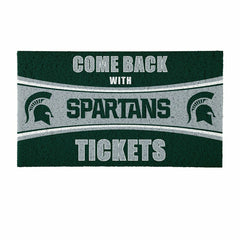 28" x 16" PVC Trapper Mat, Come Back with Tickets, Michigan State Univ, Collegiate