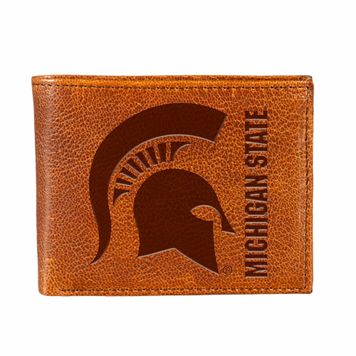 Michigan State University, Embossed 100% Genuine Tumbled Leather Passc, Collegiate, Home