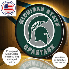LED Wall Decor, Round, Michigan State University, Collegiate, Home