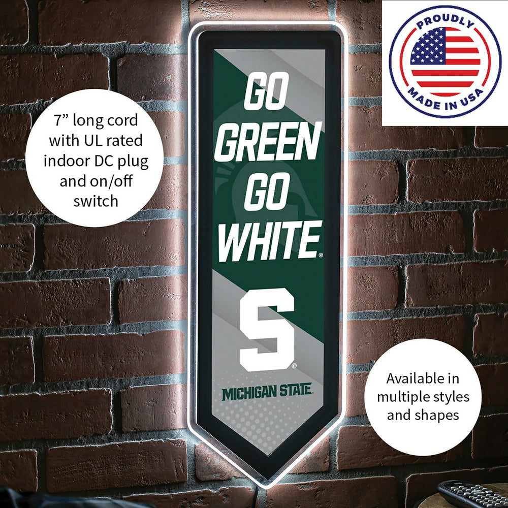 LED Wall Decor, Pennant, Michigan State University, Collegiate, Home