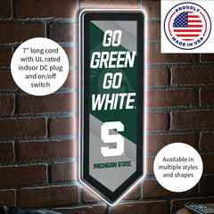 LED Wall Decor, Pennant, Michigan State University, Collegiate, Home