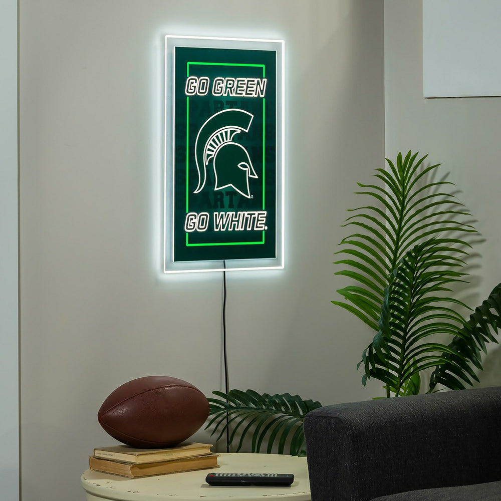 Michigan State University College Rectangle Neolite LED Decor, Collegiate, Home