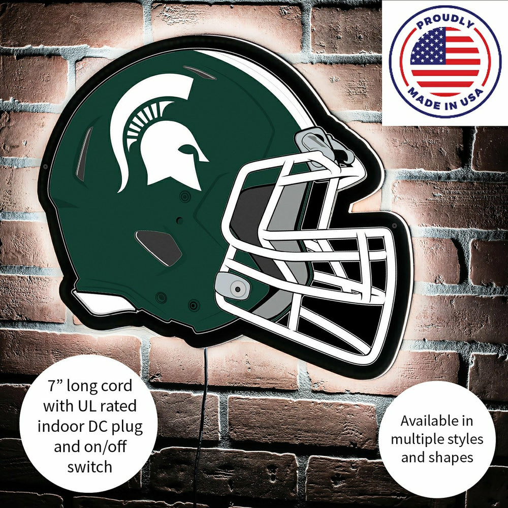 LED Wall Decor, Helmet, Michigan State University, Collegiate, Home
