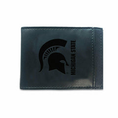 Front Pocket Wallet w/ RFID Blocking, Michigan State University, Black, Collegiate, Home