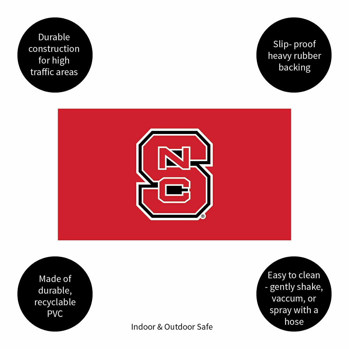 Full Color PVC Mat, 16" x 28", North Carolina State University, Collegiate