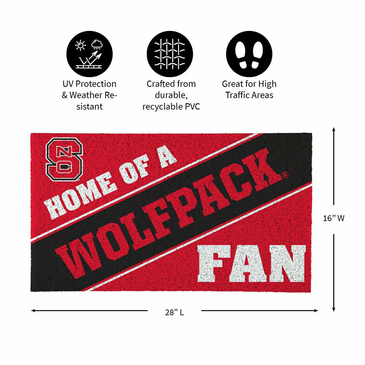 North Carolina State University, PVC Mat COLOR, Home of a Fan, Collegiate