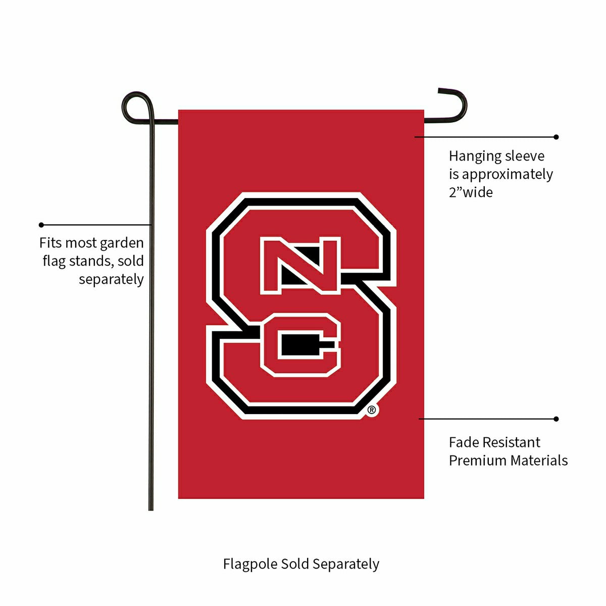 North Carolina State University Applique Garden Flag, Collegiate, Home