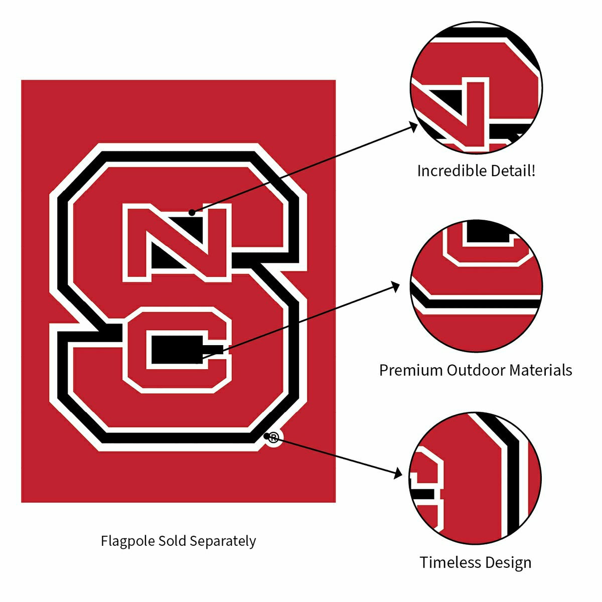 North Carolina State University Applique Garden Flag, Collegiate, Home