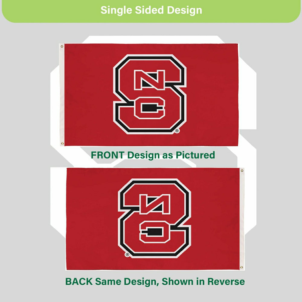 North Carolina State University Single Sided Flag w/ 2 Grommets, 3'x5', Collegiate, Home