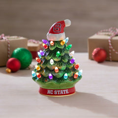 8" LED Ceramic Christmas Tree, North Carolina State University, Collegiate, Home