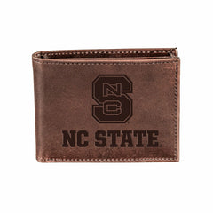 North Carolina State University, Bi-Fold Wallet, Brown, CH, 100% Genui, Collegiate, Home