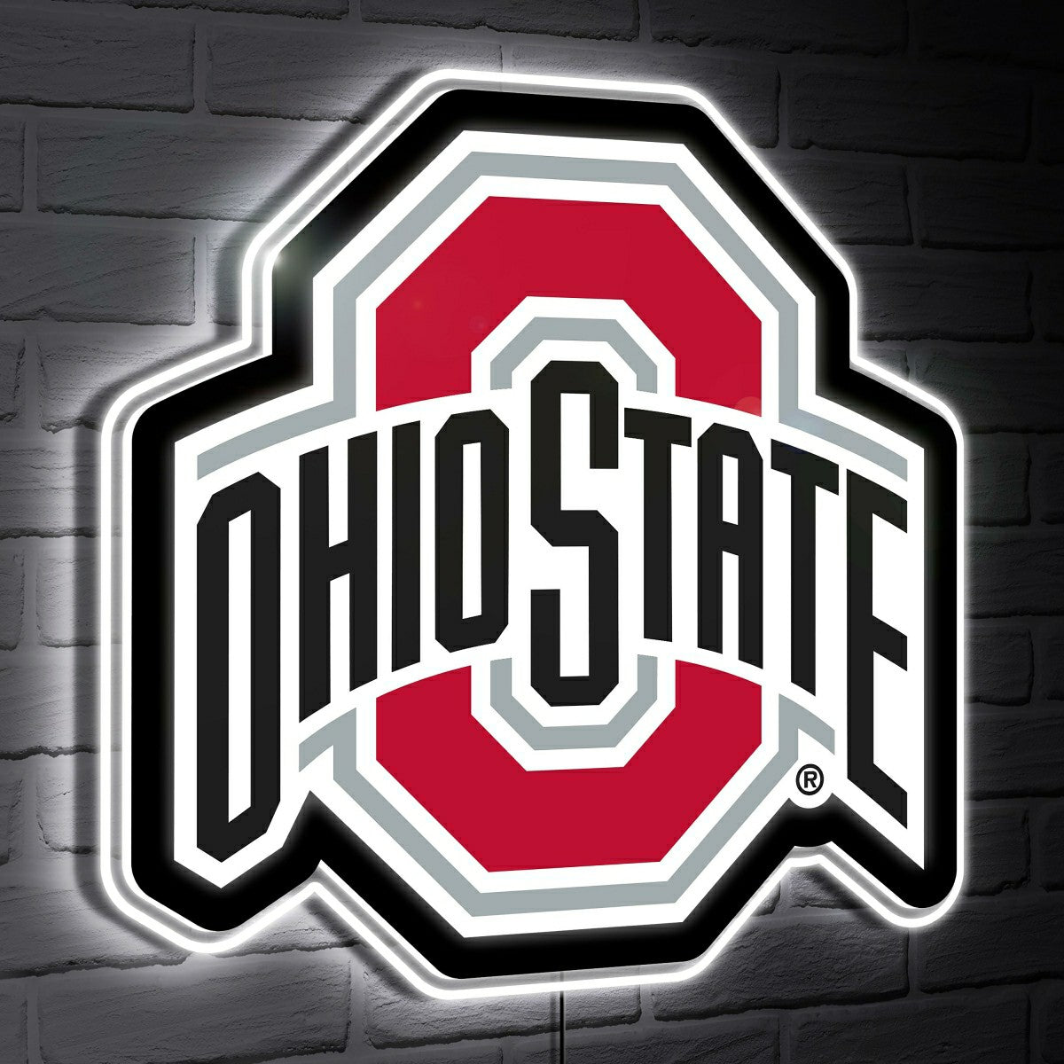 Ohio State Buckeyes LED Wall Decor, Glazelite, Logo, Collegiate, Home