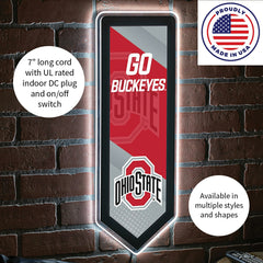 LED Wall Decor, Pennant, Ohio State University, Collegiate, Home