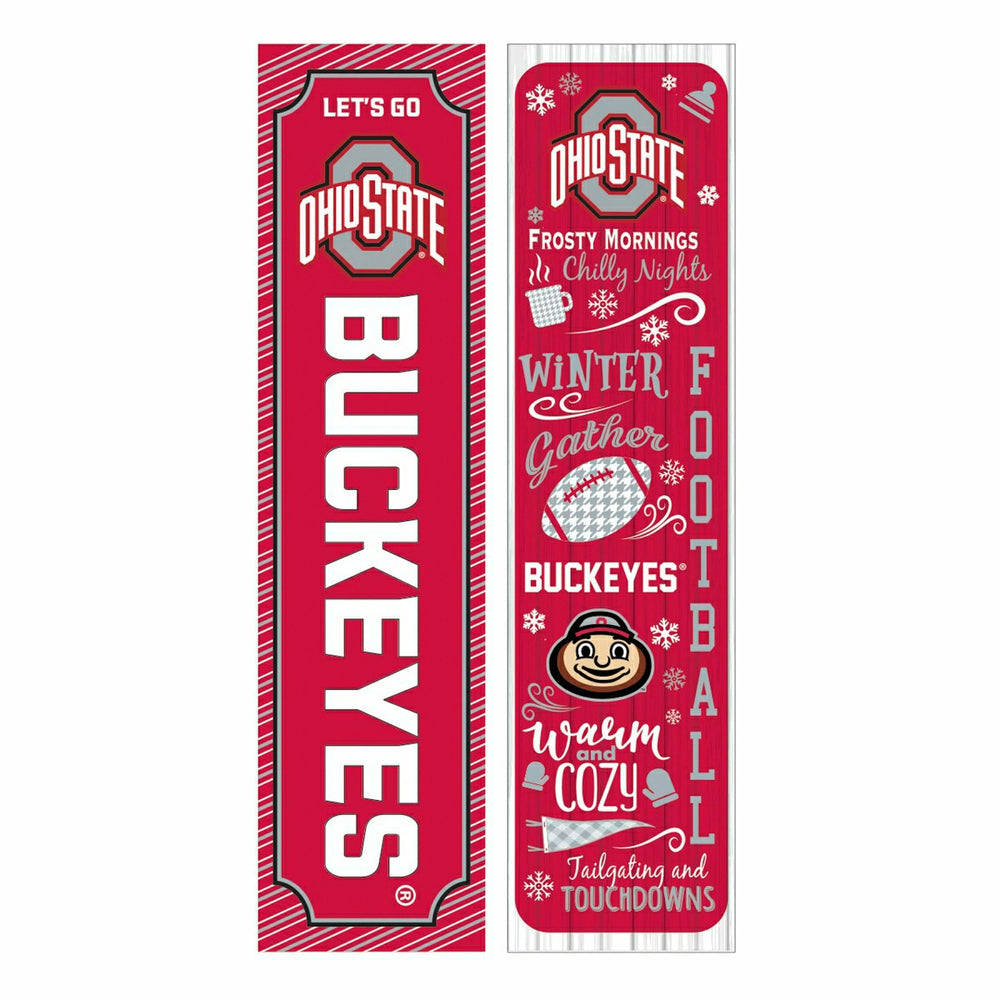 46" Double Sided Leaner, Ohio State University, Winter Seasonal, Collegiate, Home