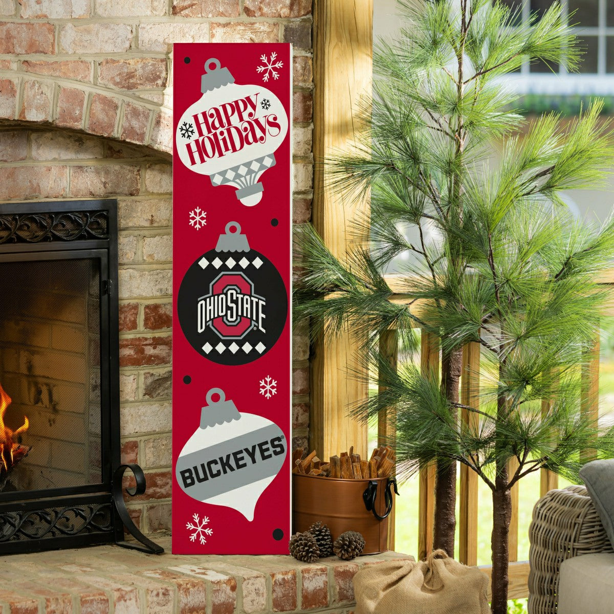 47" Double Sided Leaner, Ohio State University, Christmas, Collegiate, Home