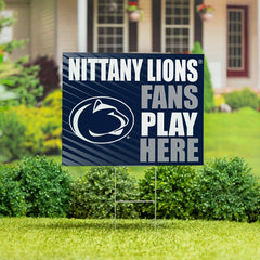 Penn State Coroplast Yard Sign "Fans Play Here", Collegiate, Home