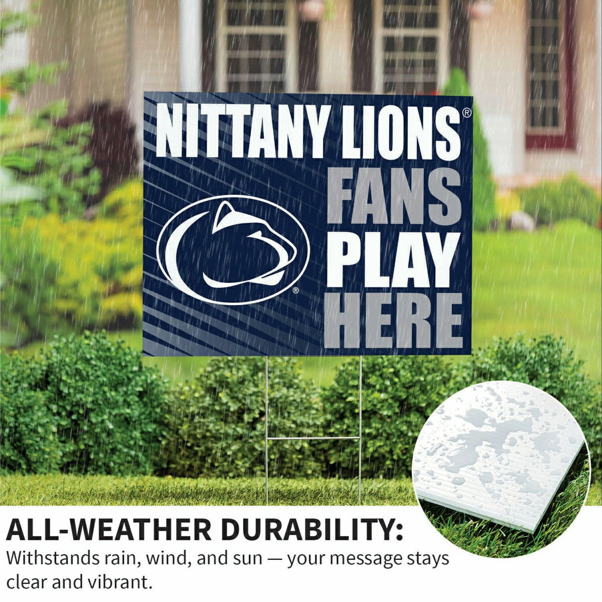 Penn State Coroplast Yard Sign "Fans Play Here", Collegiate, Home