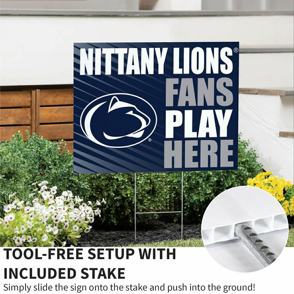 Penn State Coroplast Yard Sign "Fans Play Here", Collegiate, Home