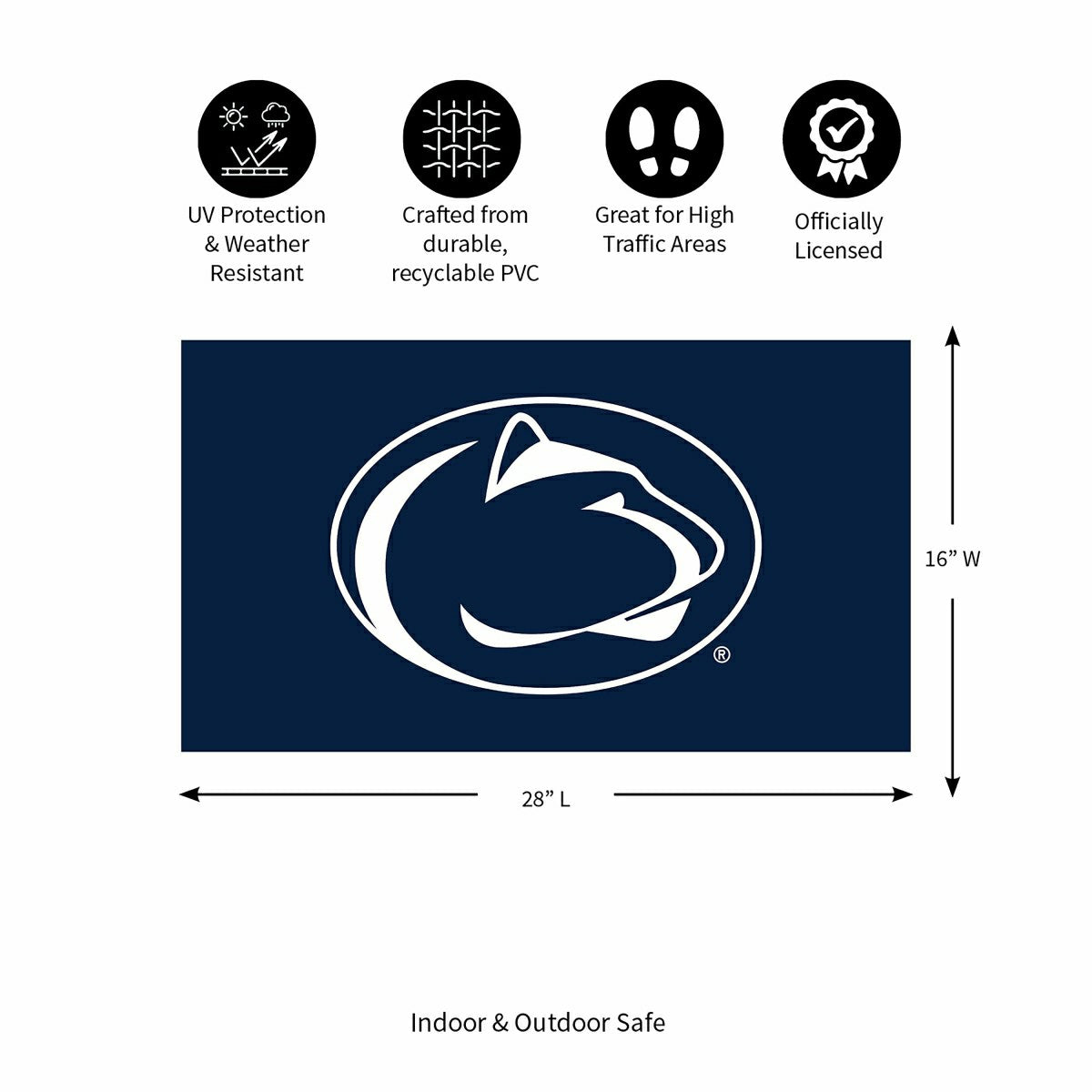 Full Color PVC Mat, 16" x 28", Penn State, Collegiate