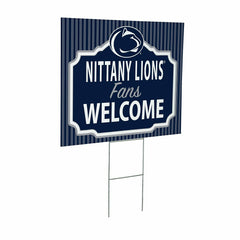 Penn State Coroplast Yard Sign, "Fans Welcome", Collegiate, Home