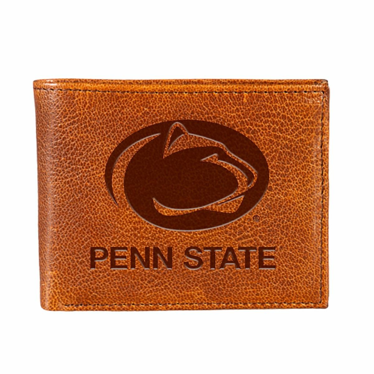 Penn State, Embossed 100% Genuine Tumbled Leather Passcase Bi-Fold Wal, Collegiate, Home