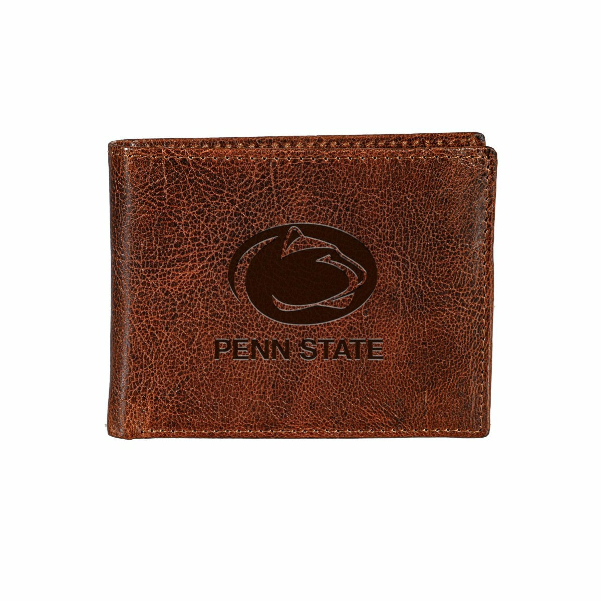 Penn State, Embossed 100% Genuine Tumbled Leather Passcase Bi-Fold Wal, Collegiate, Home