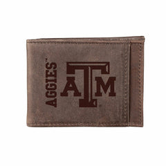Front Pocket Wallet w/ RFID Blocking, Texas A&M, Brown, Collegiate, Home