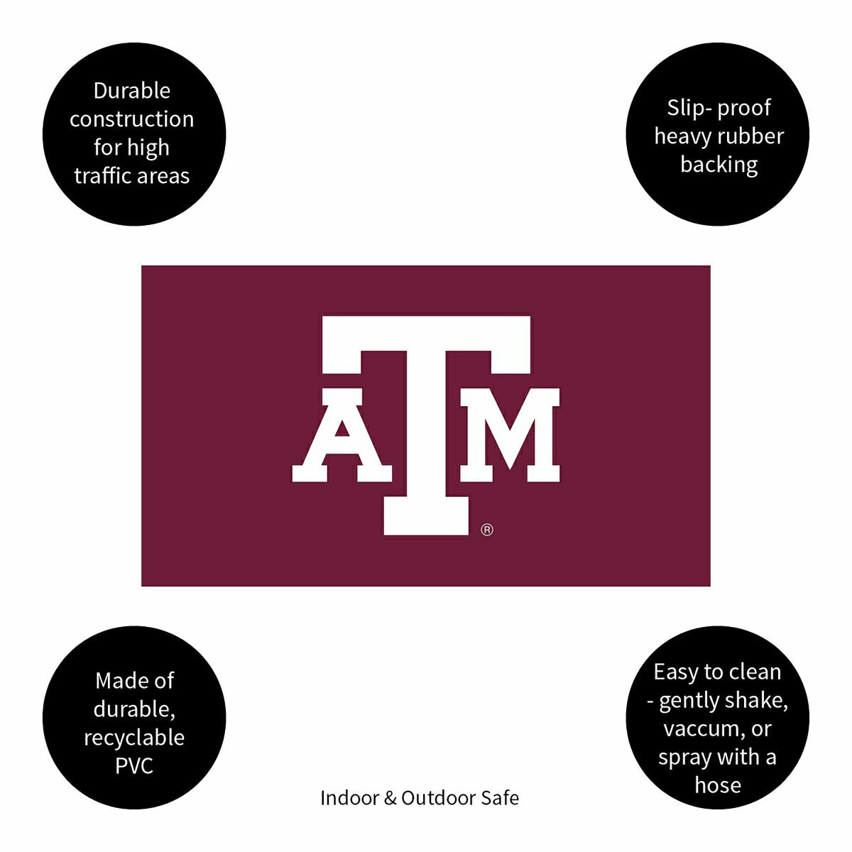 Full Color PVC Mat, 16" x 28", Texas A&M, Collegiate