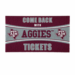 28" x 16" PVC Trapper Mat, Come Back with Tickets, Texas A&M, Collegiate
