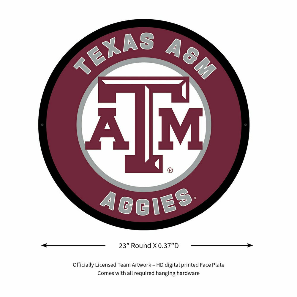 LED Wall Decor, Round, Texas A&M, Collegiate, Home