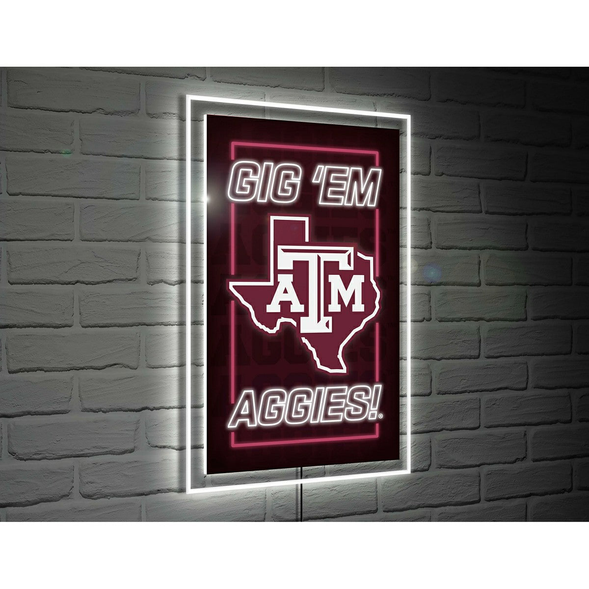 Texas A&M College Rectangle Neolite LED Decor, Collegiate, Home