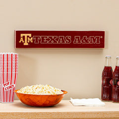 Texas A&M Engraved Wood Sign, 3.5" x 18", Collegiate, Home