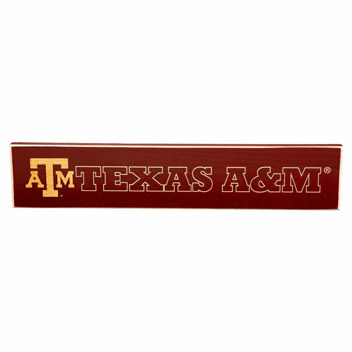 Texas A&M Engraved Wood Sign, 3.5" x 18", Collegiate, Home