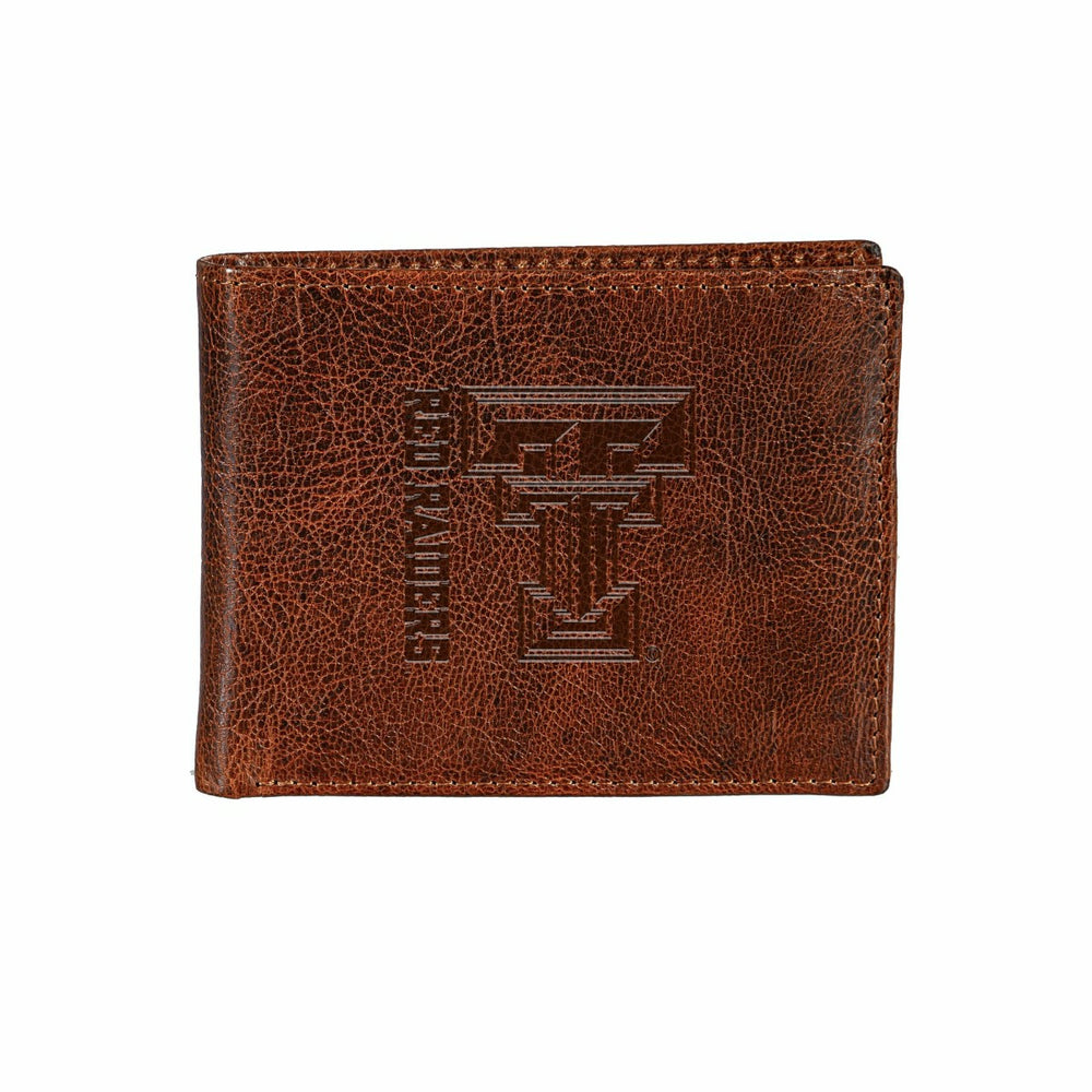 Texas Tech University, Embossed 100% Genuine Tumbled Leather Passcase , Collegiate, Home