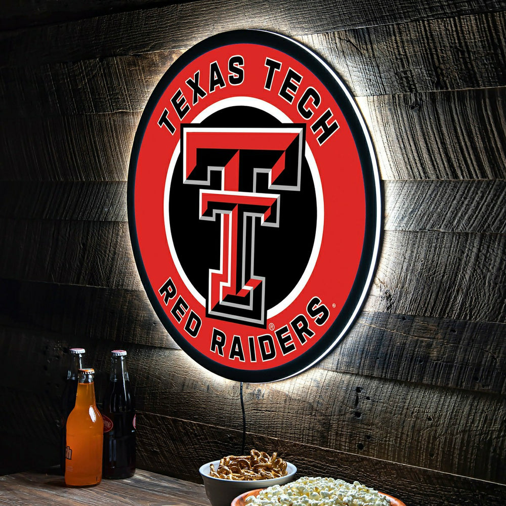 LED Wall Decor, Round, Texas Tech University, Collegiate, Home