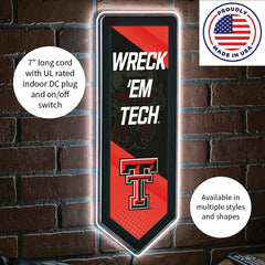 LED Wall Decor, Pennant, Texas Tech University, Collegiate, Home