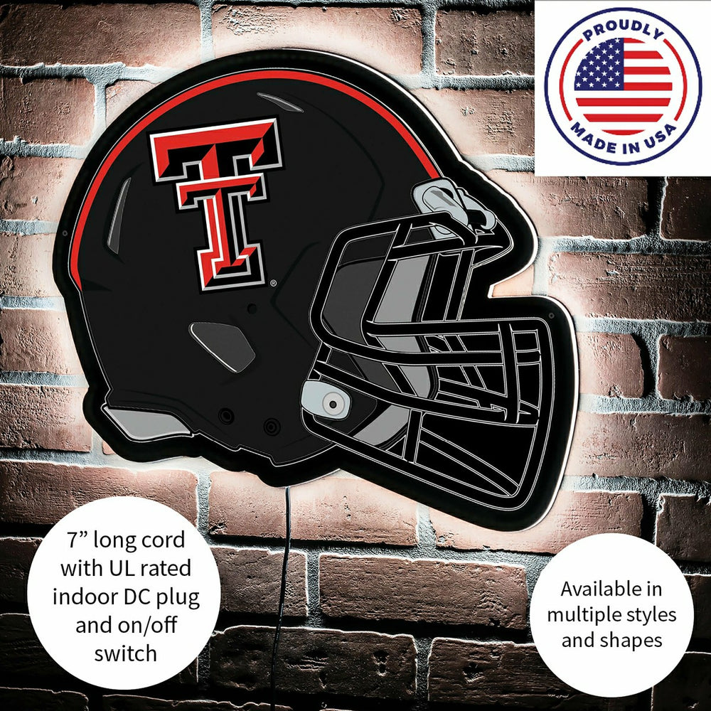 LED Wall Decor, Helmet, Texas Tech University, Collegiate, Home