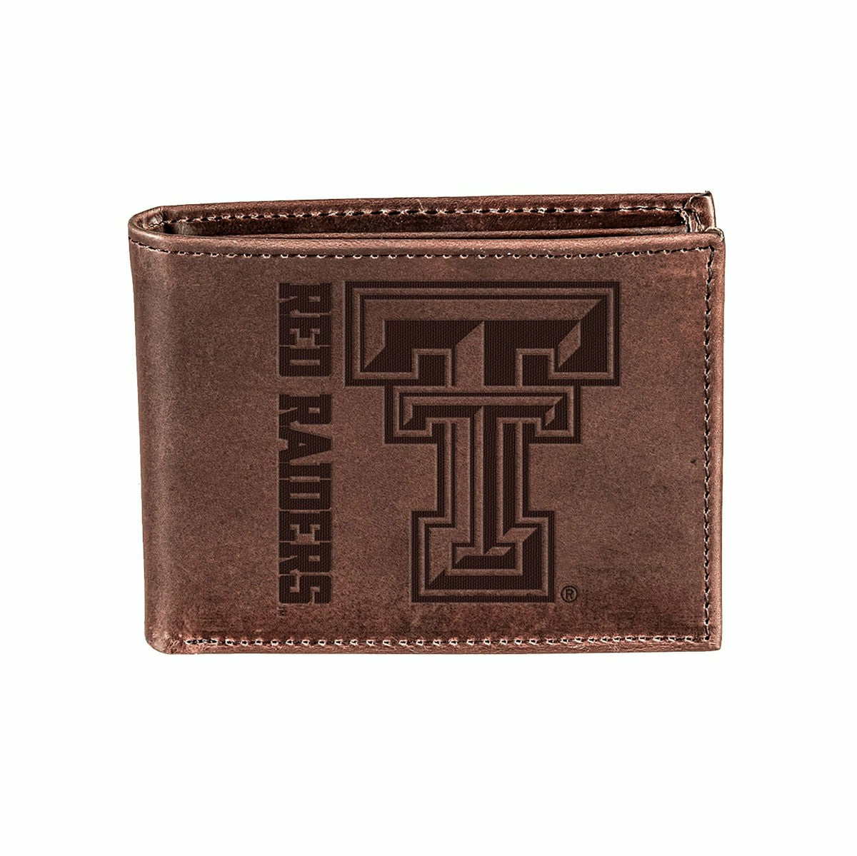 Texas Tech, Bi-Fold Wallet, Brown, CH, 100% Genuine Leather, Collegiate, Home