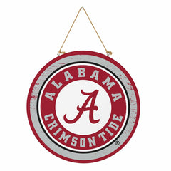 University of Alabama Round Door Décor with Hanging Rope, 18x18, Collegiate, Home