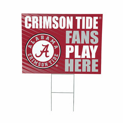 University of Alabama Coroplast Yard Sign "Fans Play Here", Collegiate, Home