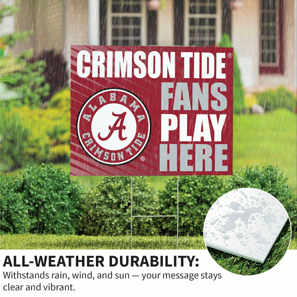 University of Alabama Coroplast Yard Sign "Fans Play Here", Collegiate, Home