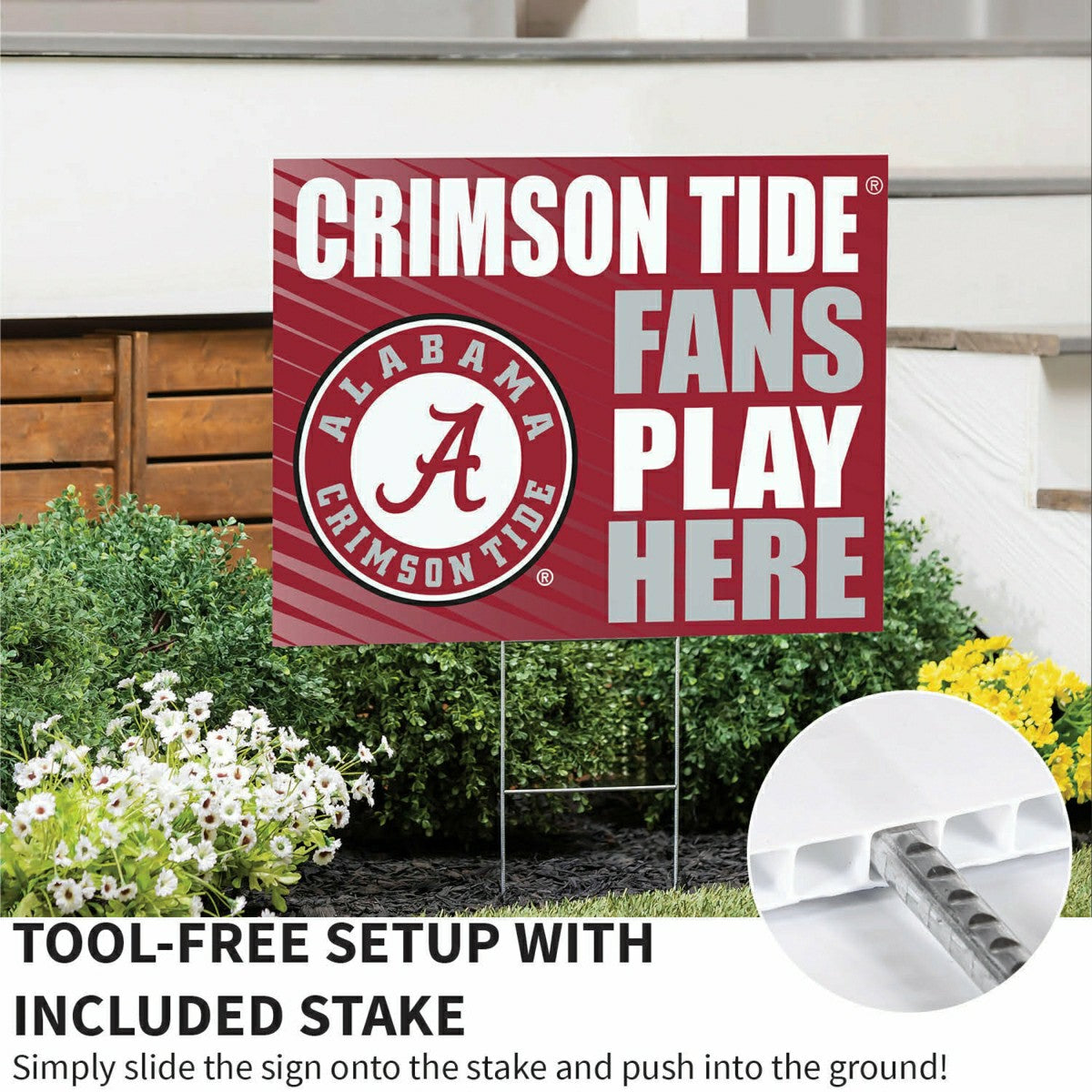 University of Alabama Coroplast Yard Sign "Fans Play Here", Collegiate, Home